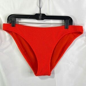 🛹 Kona Sol orange crinkle pucker fabric bikini bottom
